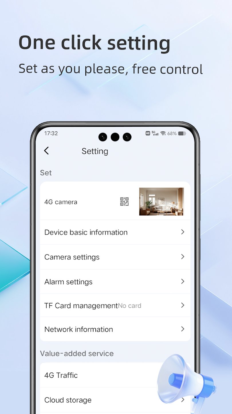 App device settings screen